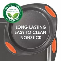 Rachael Ray Oven Lovin' 5-Piece Nonstick Aluminum Bakeware Set, Gray and Orange thumbnail 3