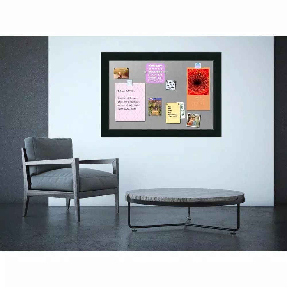 Amanti Art Corvino 41 in. W x 29 in. H Black Wood Framed Magnetic Memo Board