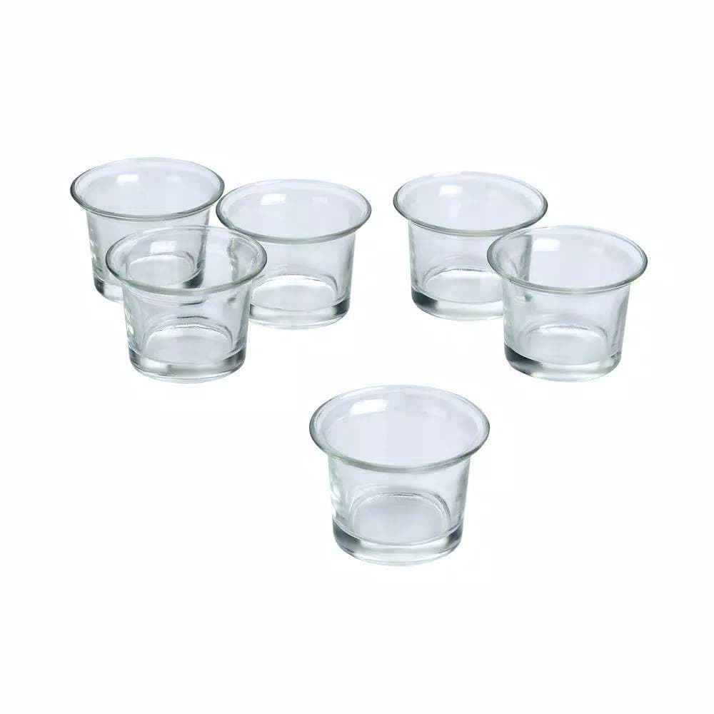 Light In The Dark Clear Glass Lip Votive Candle Holders, Set of 12