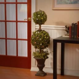 National Tree Company 45 in. Artificial Two-Ball Spring Topiary Tree with Decorative Urn Base thumbnail 2