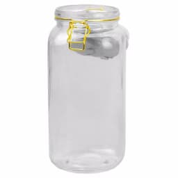 Unbranded 67 oz. Glass Canister with Marble Printed Ceramic Top and Metal Bail Lid thumbnail 3