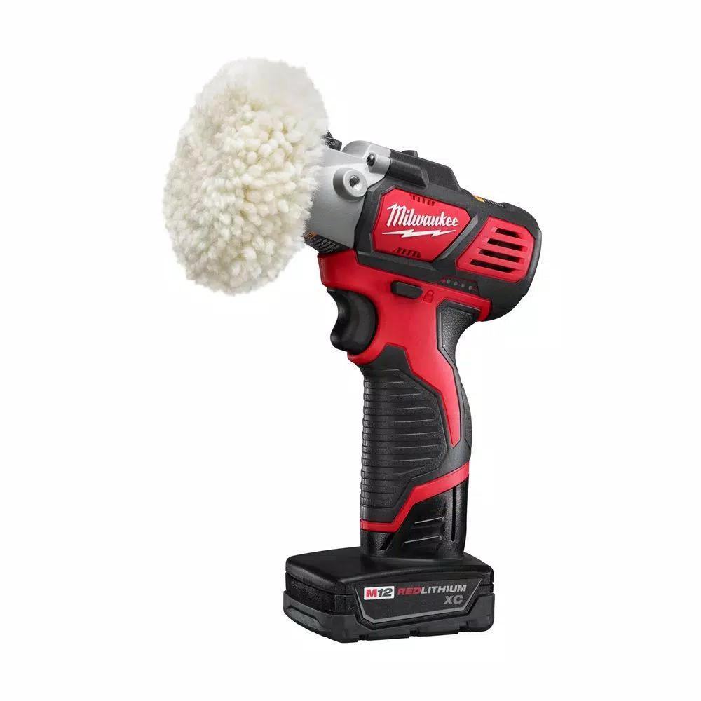 Milwaukee M12 12V Lithium-Ion Variable Speed Polisher/Sander Kit with (2) Batteries, Charger & Accessories