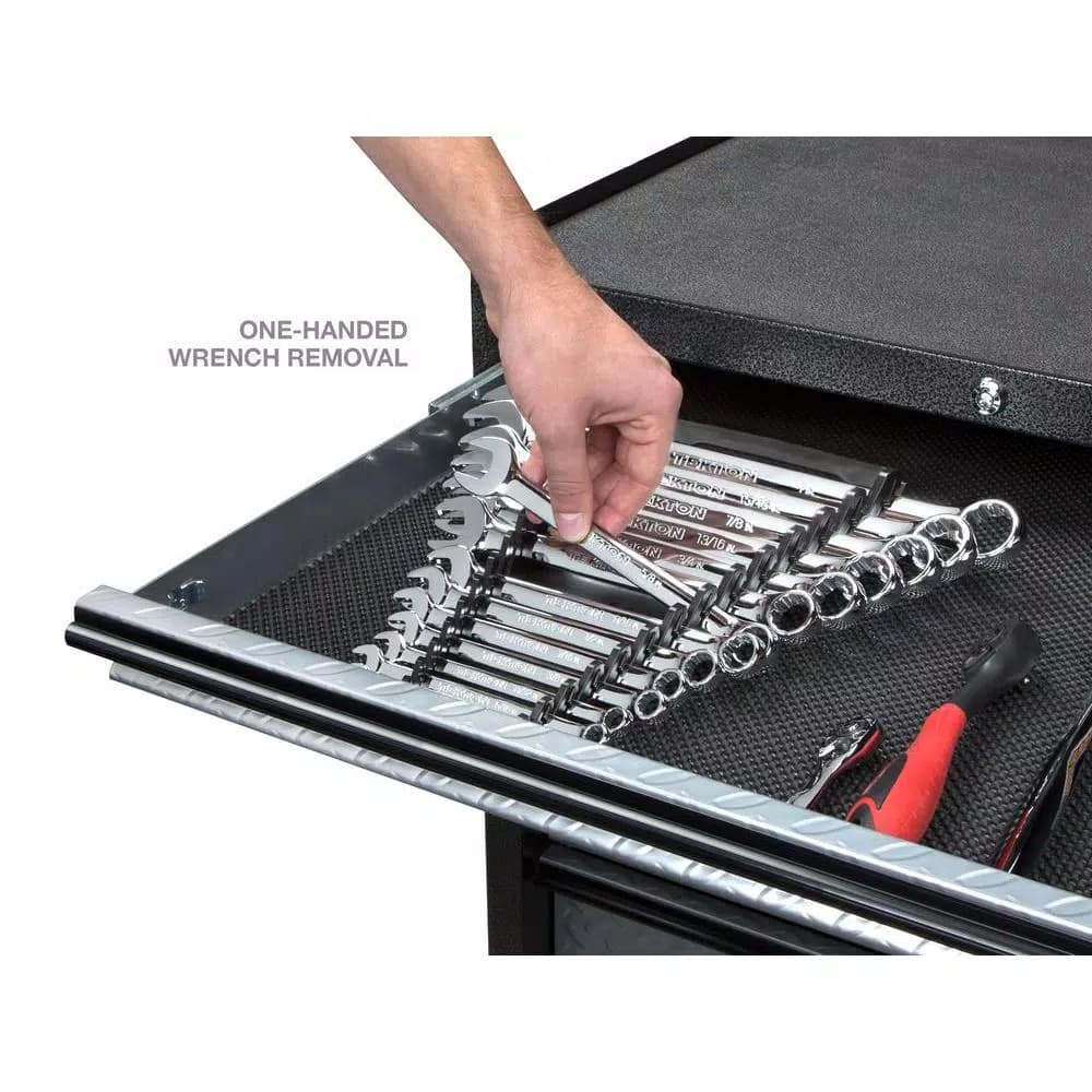 TEKTON 7.5 in. 15-Tool Store-and-Go Wrench Rack Keeper, Black