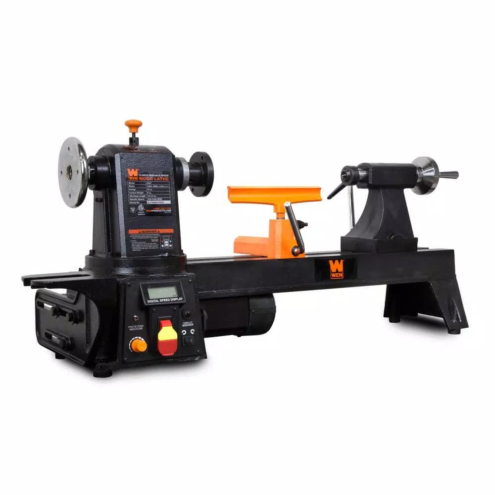WEN Variable Speed Multi-Directional Cast Iron Wood Lathe with 16 in. Bowl-Turning Back Plate