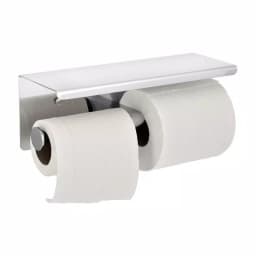 Alpine Industries Double Post Toilet Paper Holder with Storage Shelf, Chrome Finish thumbnail 4