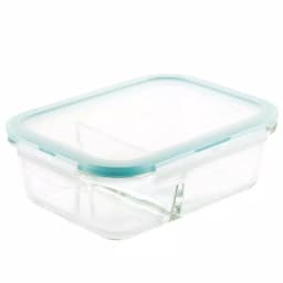 Lock & Lock Purely Better 32oz Divided Borosilicate Glass Food Storage Container, Rectangular thumbnail 1