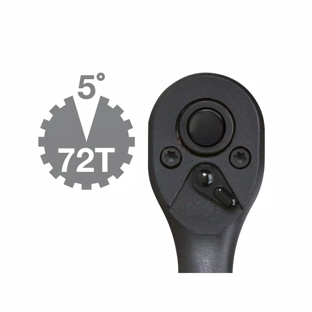 TEKTON 3/8 in. Drive 7 in. Composite Ratchet, 72-Tooth Oval Head
