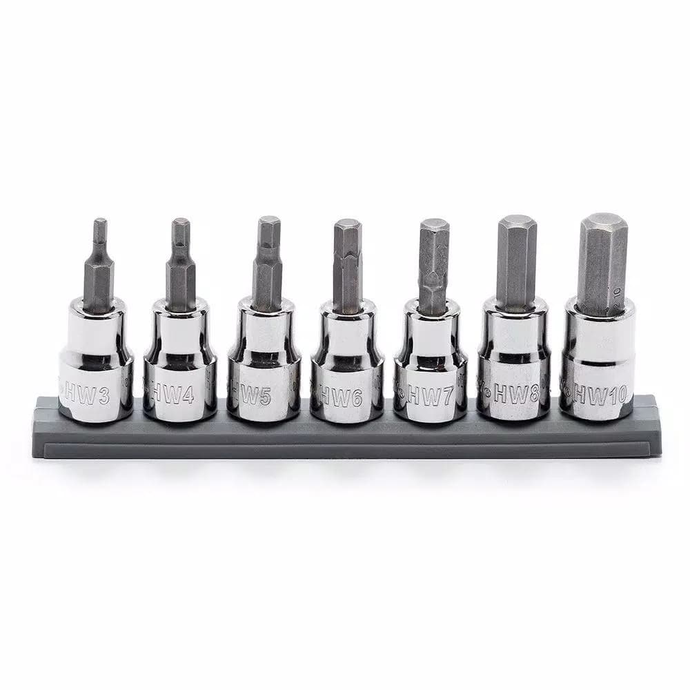 Husky 7-Piece Metric Hex Bit Socket Set, 3/8 in. Drive