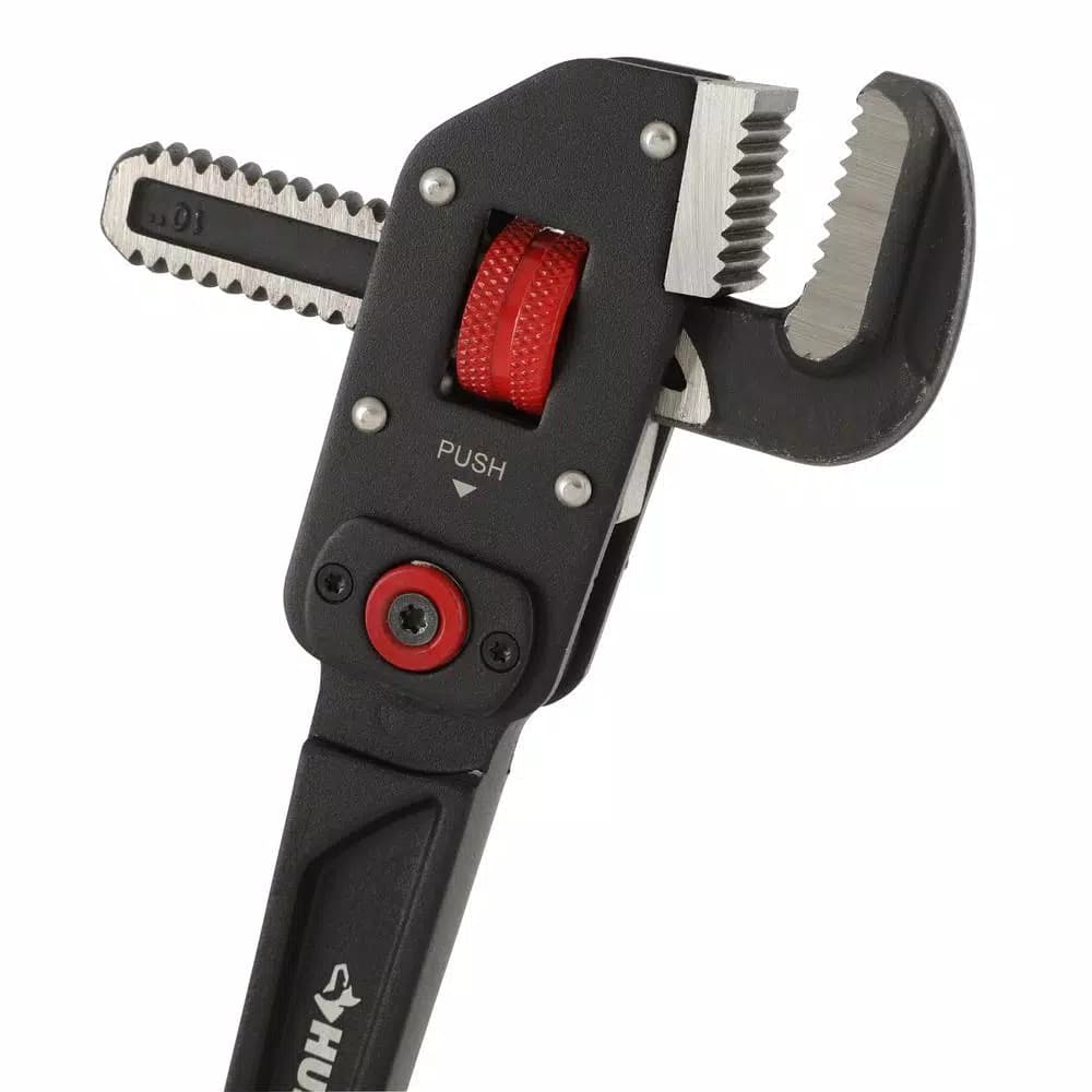 Husky 10 in. Multi-Angle Pipe Wrench with Flex-Head and Aluminum Body