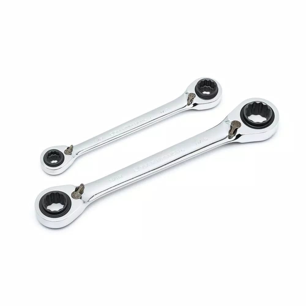 GearWrench 2-Piece Quadbox Reversible Ratcheting Wrench Set, SAE