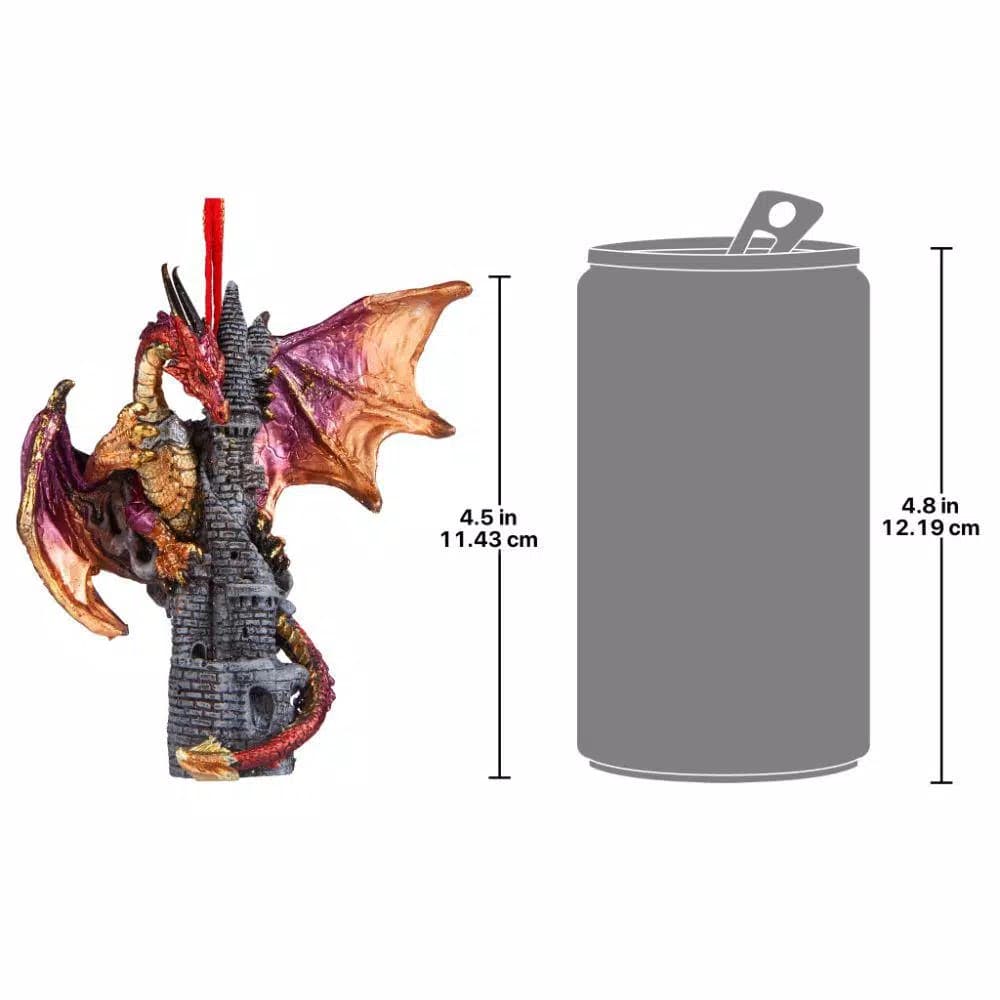 Design Toscano Zanzibar Gothic Dragon Holiday Ornament, 4.5 in. Hand-Painted Resin