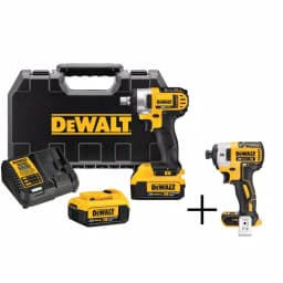 DEWALT 20V MAX Cordless 1/2 in. Impact Wrench and 1/4 in. Impact Driver Combo Kit with (2) 4.0Ah Batteries thumbnail 1