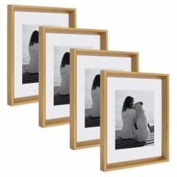 Kate and Laurel Calter Gold Picture Frame Set of 4, 11 x 14 in. Modern Gallery Wall Frames with 8 x 10 in. Mat thumbnail 1