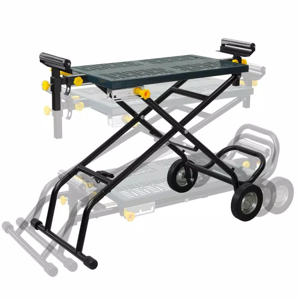 POWERTEC Universal Deluxe Rolling Miter Saw Stand with 440 lb Capacity and 8" Wheels
