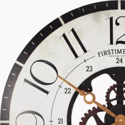 FirsTime 27 in. Carlisle Gears Oversized Wood Wall Clock, Rustic Brown thumbnail 3