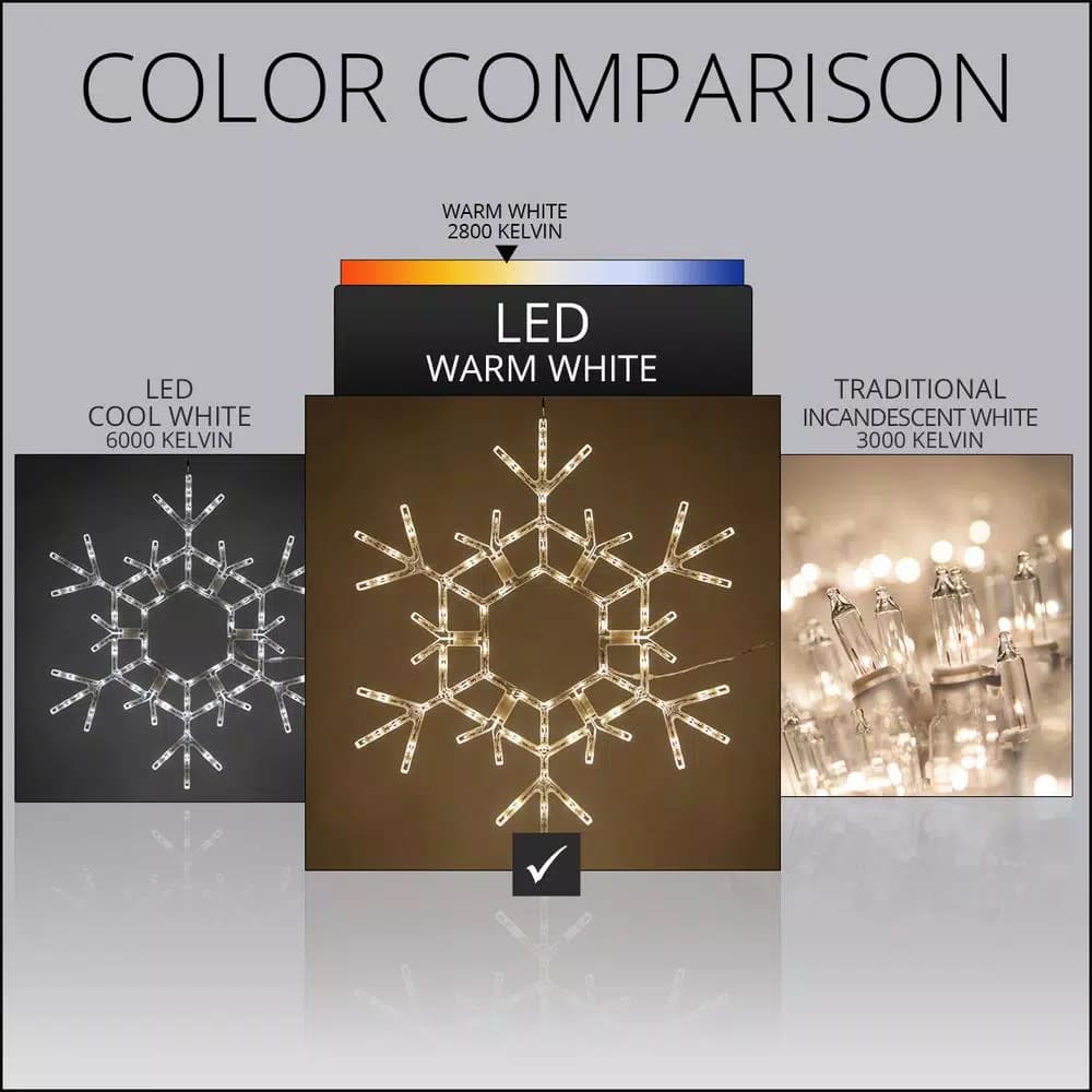 Kringle Traditions 36 in. 105-Light LED Warm White Folding Snowflake Decoration