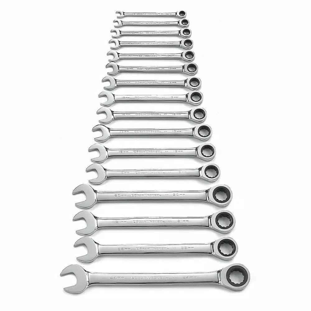 GearWrench 16-Piece Metric Master Combination Ratcheting Wrench Set