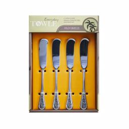Towle Living Towle Palm Breeze 18/0 Stainless Steel Butter Spreaders, Set of 4 thumbnail 2