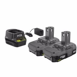 RYOBI 18V ONE+ 1.5 Ah Compact Lithium-Ion Battery 2-Pack with Charger Kit thumbnail 1