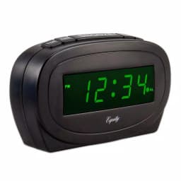 Equity by La Crosse Digital 0.60 in. Green LED Electric Alarm Table Clock with Snooze - Black thumbnail 3