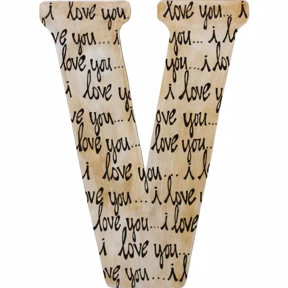 Jeff McWilliams Designs 15 in. Oversized Unfinished Wood Letter (V) - Industrial Style Wall Decor