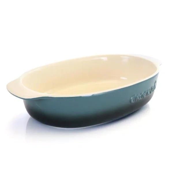 Gibson Oval Stoneware Bake Pan, 2.5 Qt. Capacity, Black