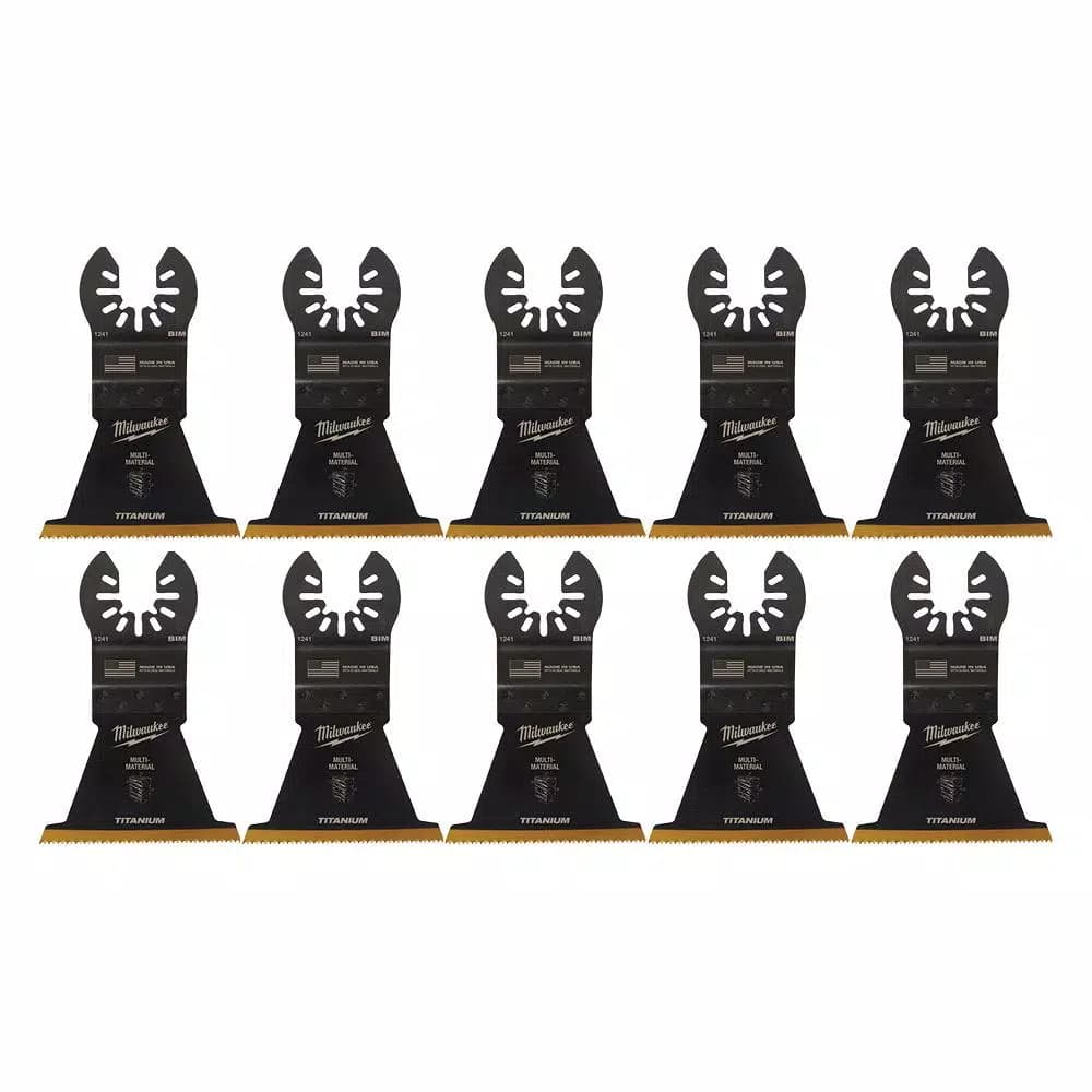 Milwaukee 2-1/2 in. Titanium Bi-Metal Universal Fit Oscillating Multi-Tool Blades, 10-Pack