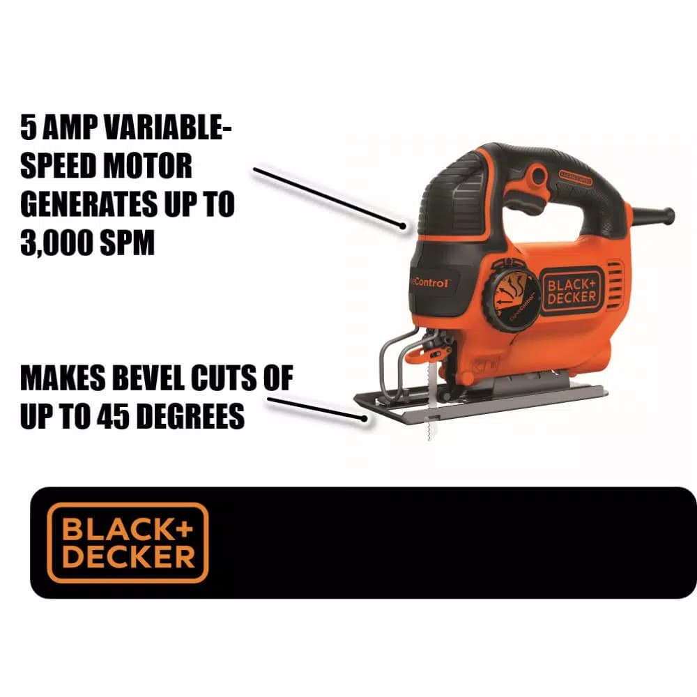 BLACK+DECKER BDEJS600C 5 Amp Corded Jig Saw with Curve Control