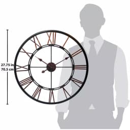 Infinity Instruments Metal Fusion 28 in. Round Metal Wall Clock - Black thumbnail 6
