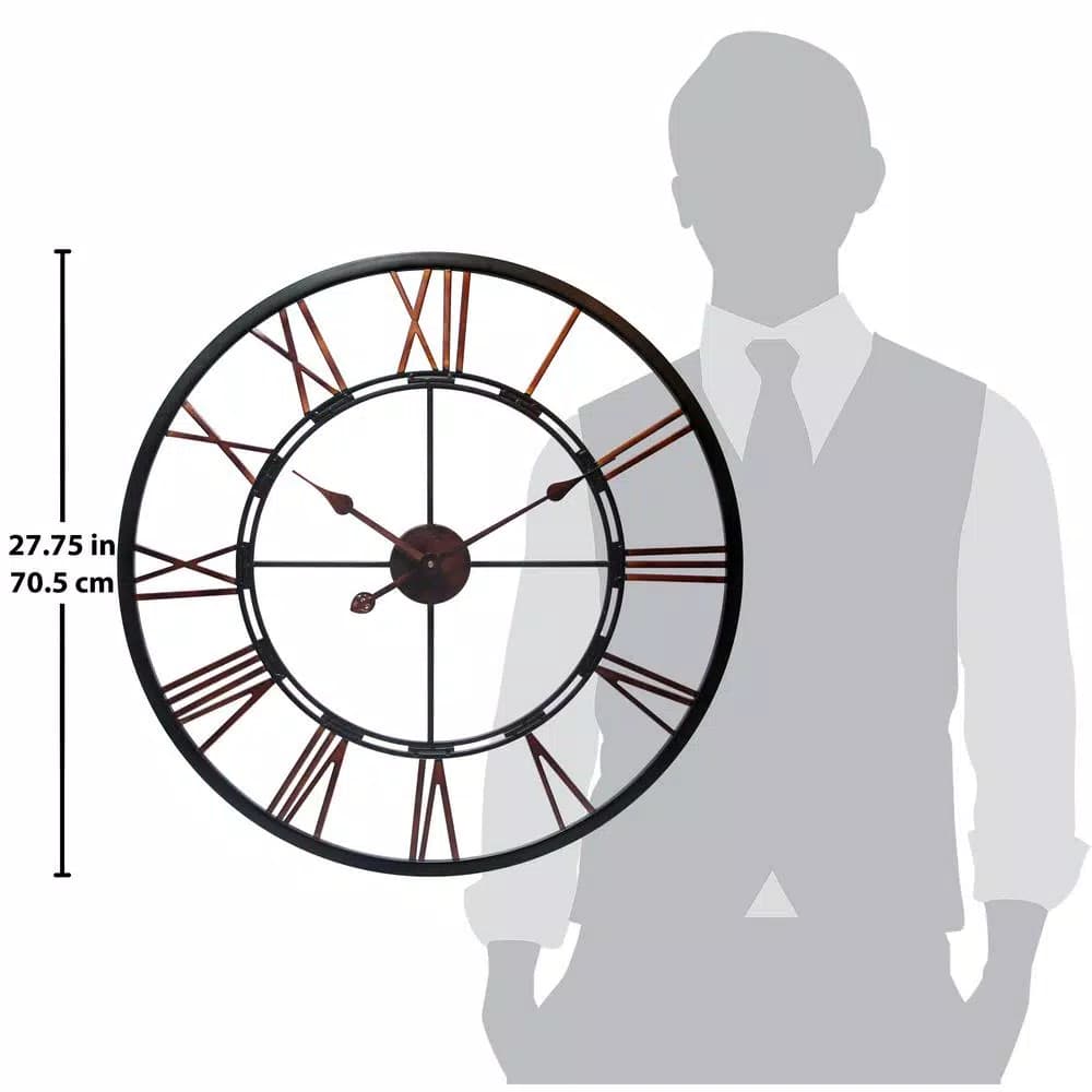 Infinity Instruments Metal Fusion 28 in. Round Metal Wall Clock - Black