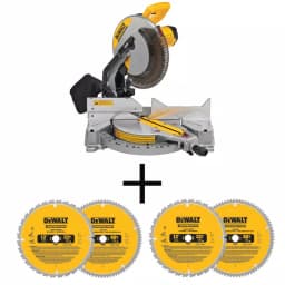 DEWALT 12 in. Corded Single Bevel Compound Miter Saw with 2-Pack Carbide Blade Set thumbnail 1