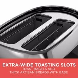BLACK+DECKER 2-Slice Extra Wide Slot Toaster with Temperature Control, Black thumbnail 3