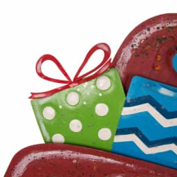 Glitzhome 31.89 in. Rusty Metal Christmas Truck Yard Stake and Wall Decor thumbnail 2
