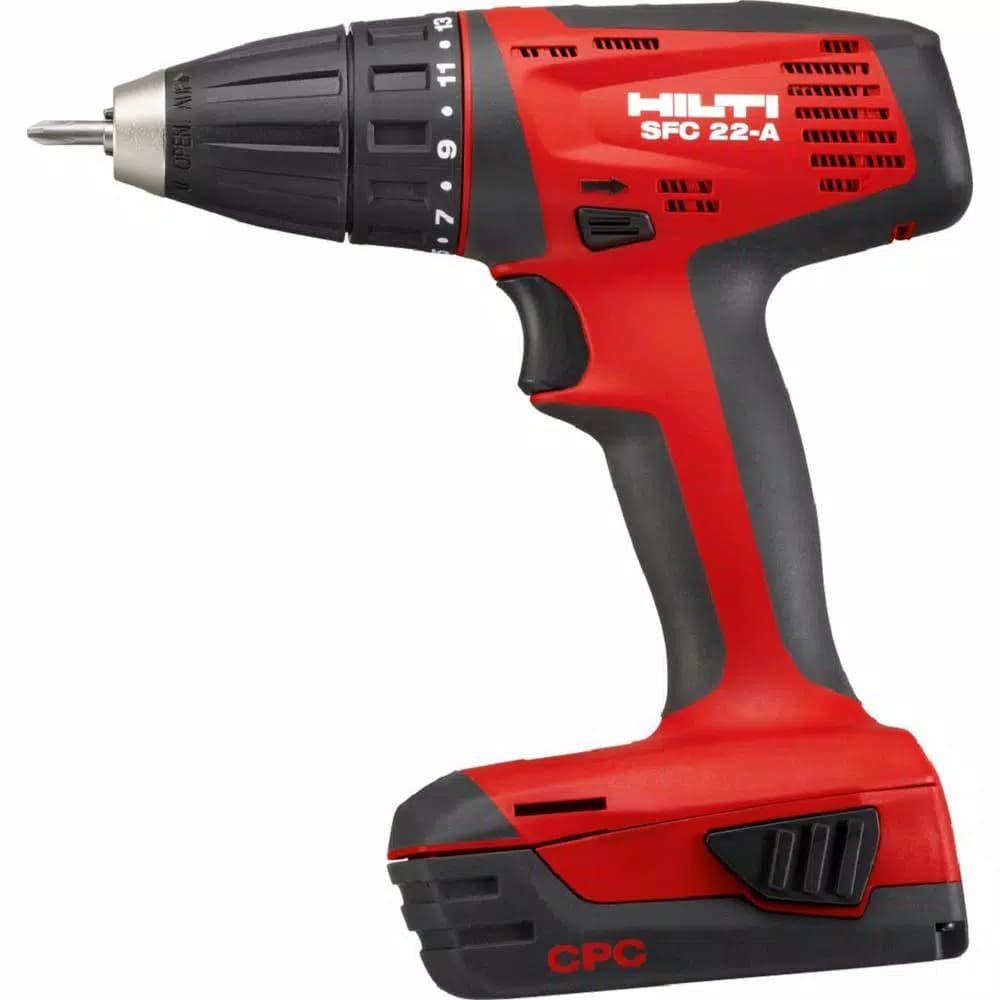 Hilti 22V Cordless Compact 1/2 in. Drill Driver Kit SFC 22 with 2 Batteries and Charger