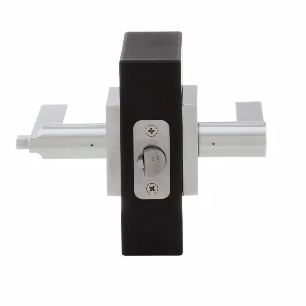 Kwikset Halifax Square Entry Door Lever, Polished Chrome with SmartKey Security