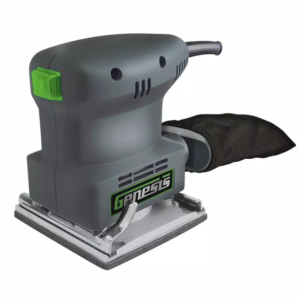 Genesis GPS2303 1/4 Sheet Palm Sander, 1.3 Amp, 10,000 RPM with Dust Bag