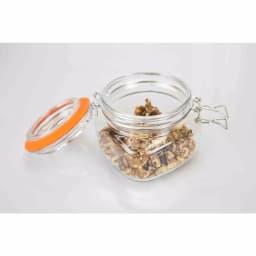 Home Basics 4-Piece Glass Kitchen Canister Set with Airtight Metal Clamp Flip Top Lids thumbnail 3
