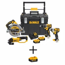 DEWALT 20V MAX Lithium-Ion Cordless 4-Tool Combo Kit with ToughSystem Case and 5.0 Ah Battery thumbnail 1