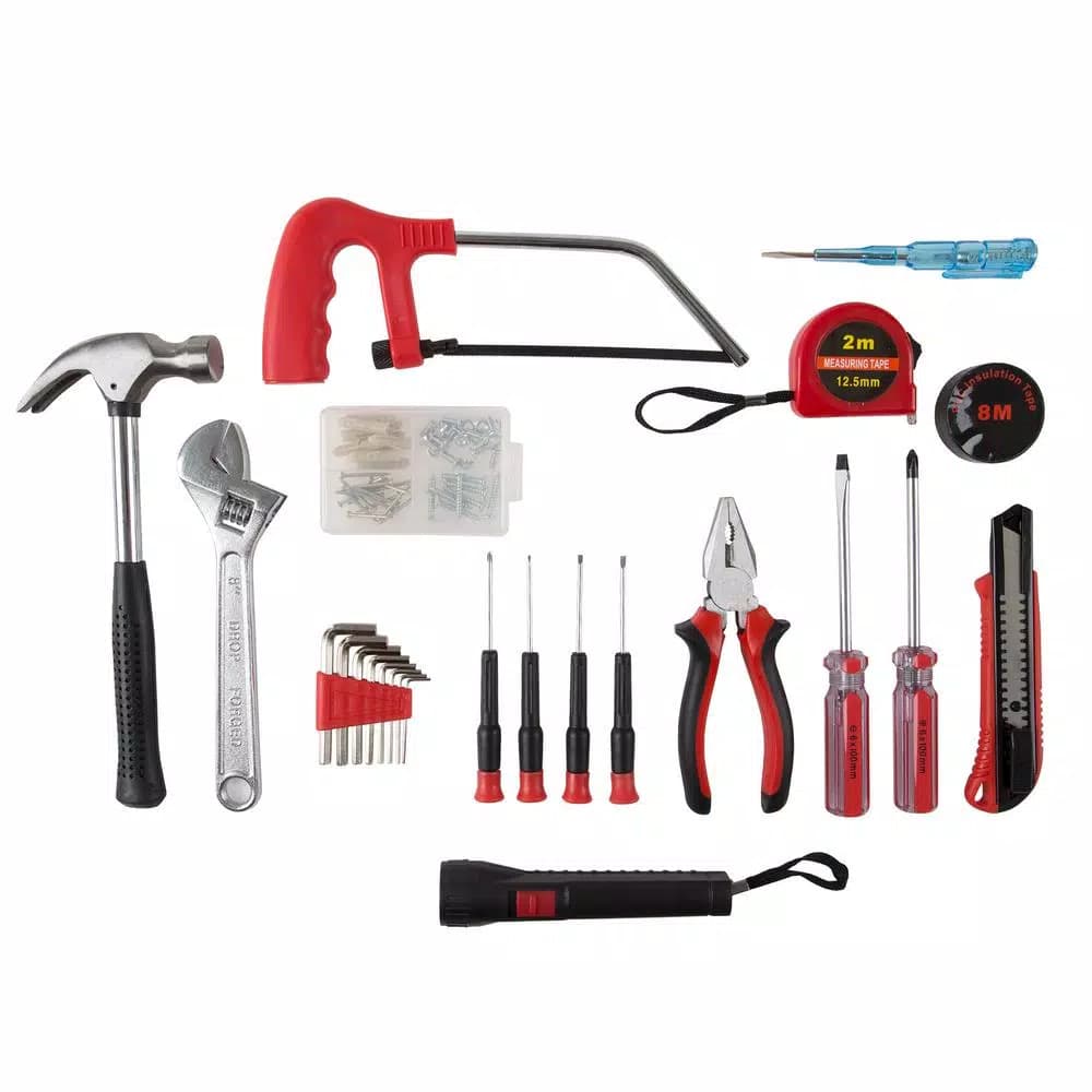 Stalwart 65-Piece Multipurpose Hand Tool Kit for Home, Office, and Car