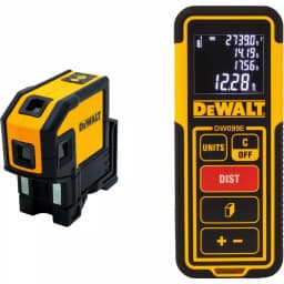 DEWALT Self-Leveling Red Line Laser Level with 100 ft. Laser Distance Measurer Bundle thumbnail 1