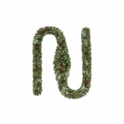 Home Accents Holiday Woodmoore 17 ft. Artificial Christmas Garland with Poinsettias, Berries, and Pinecones thumbnail 1