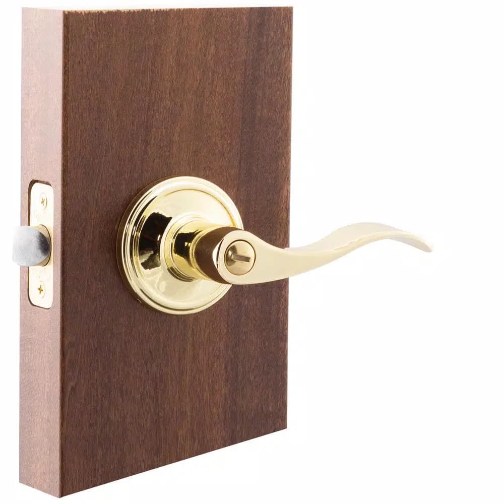 Copper Creek Waverlie Polished Brass Privacy Bed/Bath Door Lever