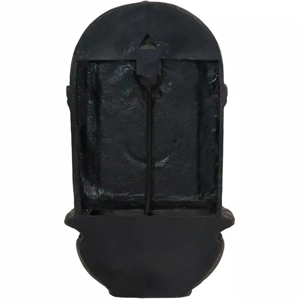 Sunnydaze Decor Florence Iron Lead Finish Solar Outdoor Wall Fountain - Decorative Resin Water Feature