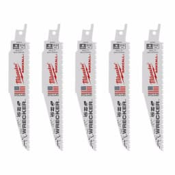Milwaukee WRECKER 6 in. Multi-Material Demolition Reciprocating Saw Blades, 7/11 TPI (5 Pack) thumbnail 1