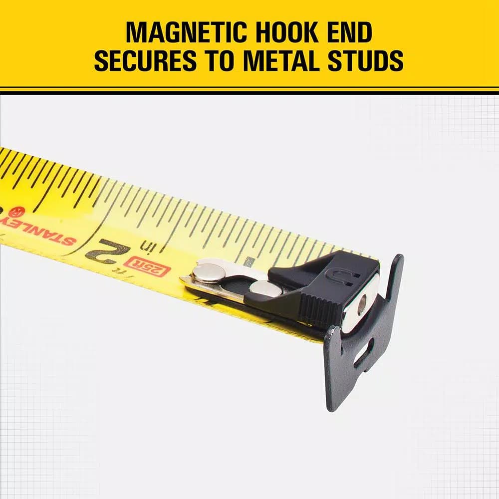 STANLEY FATMAX 25 ft. Magnetic Tape Measure, 14 ft. Standout, BladeArmor Protection