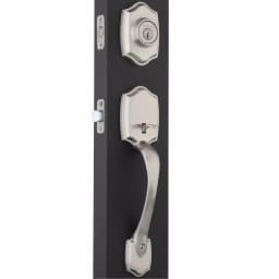 Kwikset Belleview Double Cylinder Handleset, Satin Nickel, Exterior Pack with SmartKey Security thumbnail 4