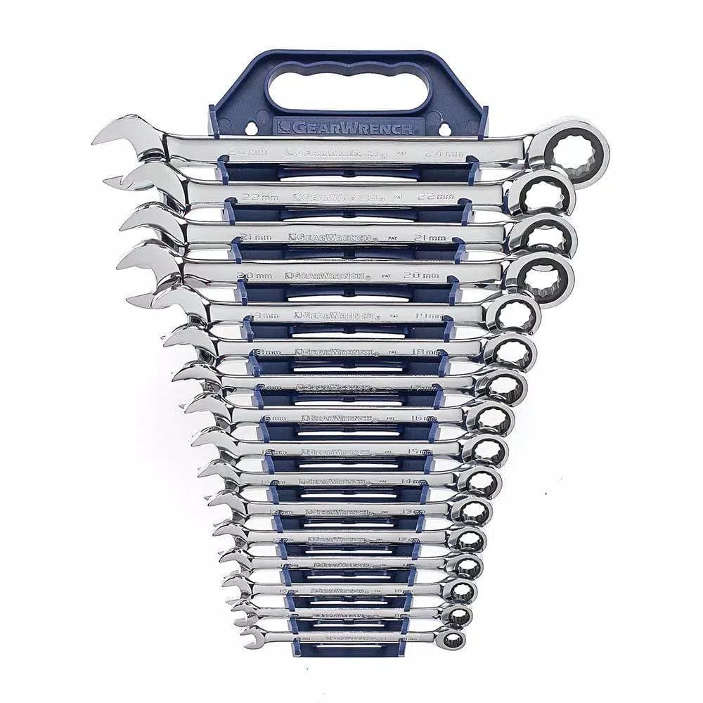 GearWrench 16-Piece Metric Master Combination Ratcheting Wrench Set