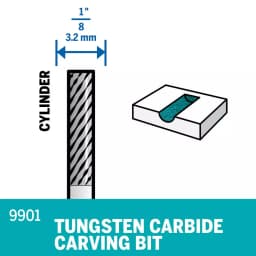 Dremel 9901 1/8 in. Tungsten Carbide Rectangle Rotary Cutter Bit thumbnail 3