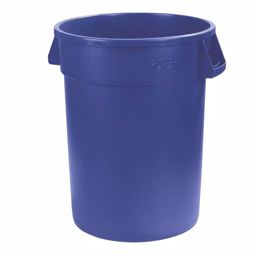Carlisle Bronco 32 Gallon Blue Round Heavy Duty Trash Can (4-Pack)