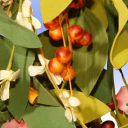 National Tree Company 22 in. Mixed Flower Wreath with Red Berries and Leafy Stems, Multi-Colored thumbnail 3